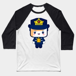 Cute Kawaii Dog as Police Officer Baseball T-Shirt